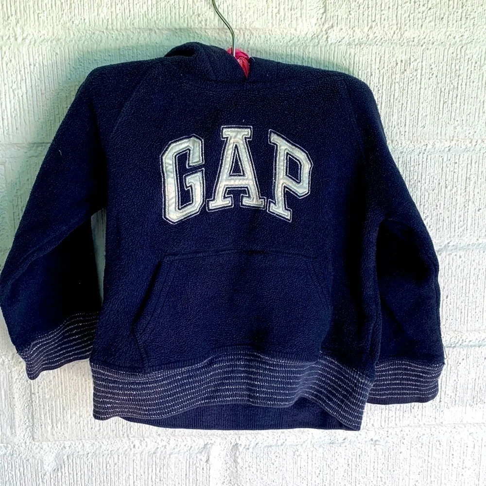 Gap Fleece Fuzzy Logo Hoodie Kids Sweatshirt sz 3 years